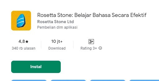 Aplikasi Belajar Bahasa Inggris Rosetta Stone