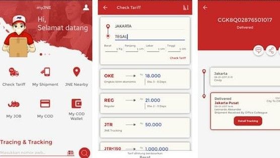 Aplikasi Cek Ongkir JNE