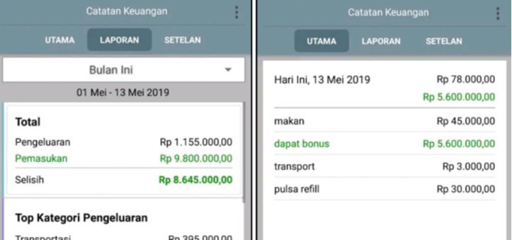 Aplikasi Pencatat Keuangan Daily Financial Record